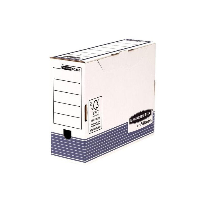 Pack De 10 Unidades Fellowes Bankers Box Caja De Archivo Definitivo 100mm A4 - Montaje Automatico Fastfold - Carton Reciclado Certificacion Fsc