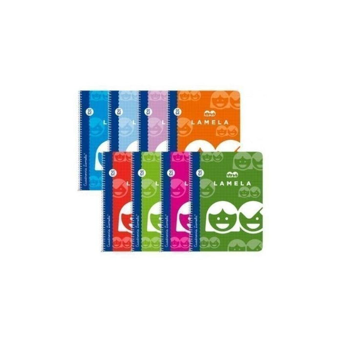 Pack De 10 Unidades Lamela Cuaderno Espiral 80h Folio 70gr Cuadrovía 2,5mm C/Margen Cubierta Básica C/Surtidos