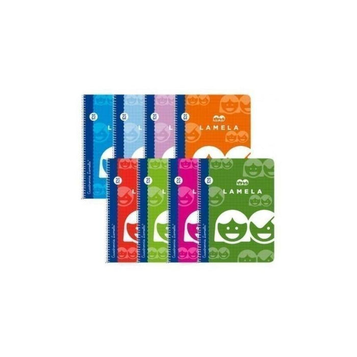 Pack De 10 Unidades Lamela Cuaderno Espiral 80h Folio 70gr Cuadrovía 5mm C/Margen Cubierta Básica C/Surtidos