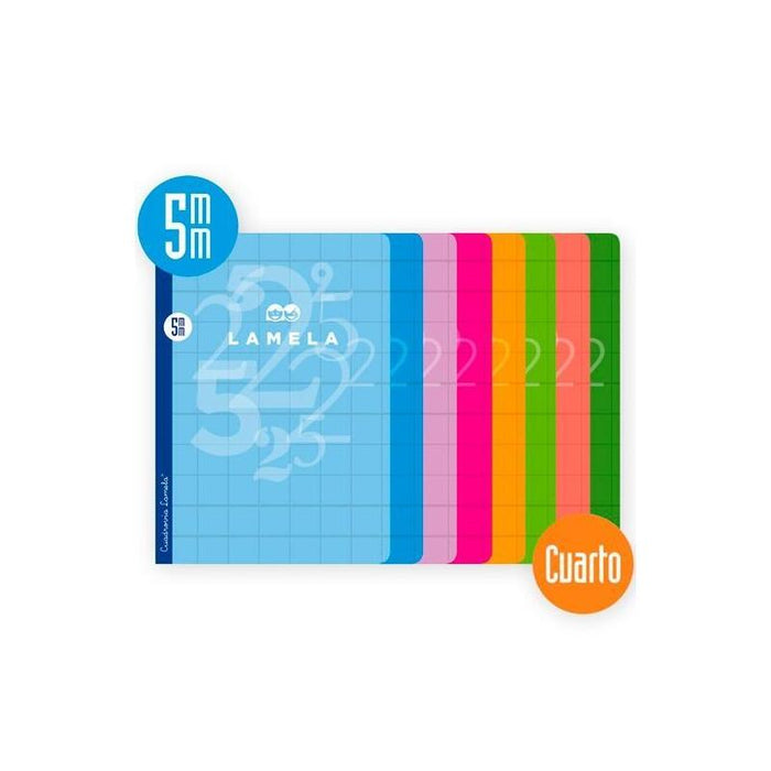 Pack De 10 Unidades Lamela Libreta Grapada 50h 4º 70gr Cuadrovía 5mm T/Cartón Plastificado C/Surtidos