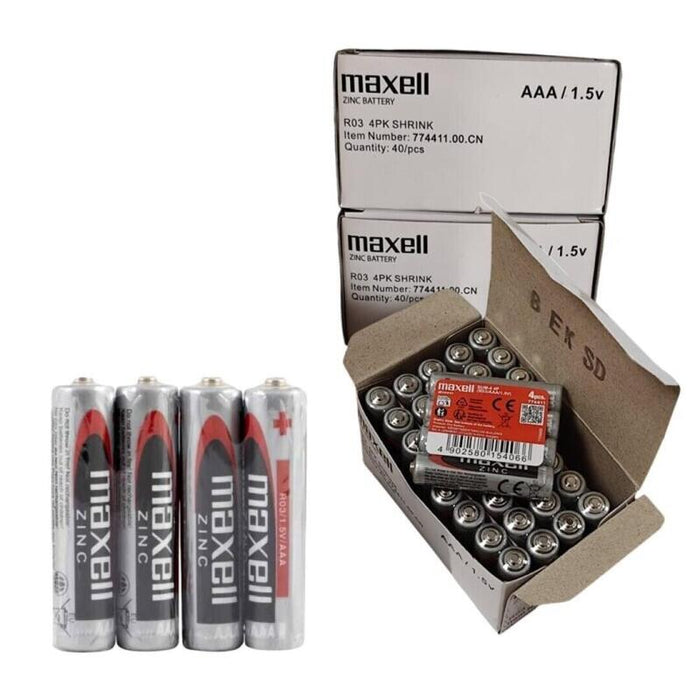 Pack De 10 Unidades Maxell Pila Salina Manganeso Aaa R03 Retractil*4