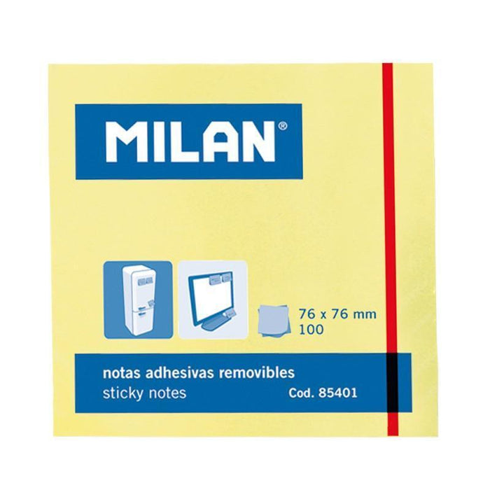 Pack De 10 Unidades Milan Bloc Notas Adhesivas 100 Hojas 76x76mm Amarillo
