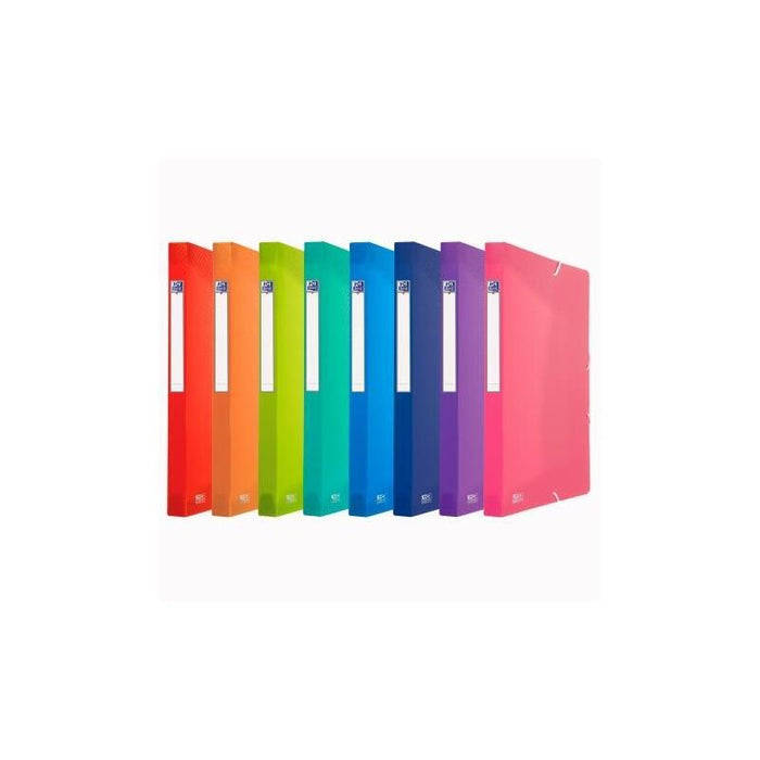 Pack De 10 Unidades Oxford Carpeta De Proyectos Urban Pp Translúcido Lomo 25mm Con Gomas A4+ Colores Surtidos