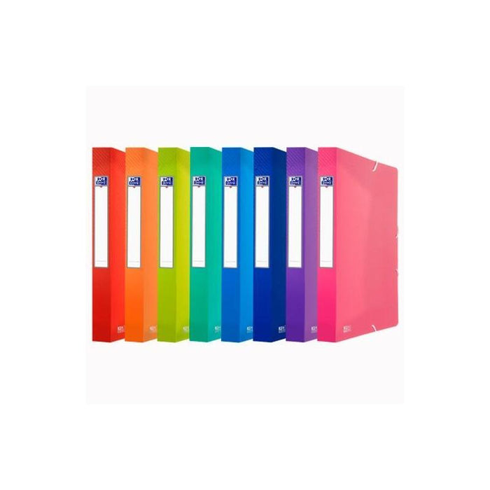 Pack De 10 Unidades Oxford Carpeta De Proyectos Urban Pp Translúcido Lomo 40mm Con Gomas A4+ Colores Surtidos