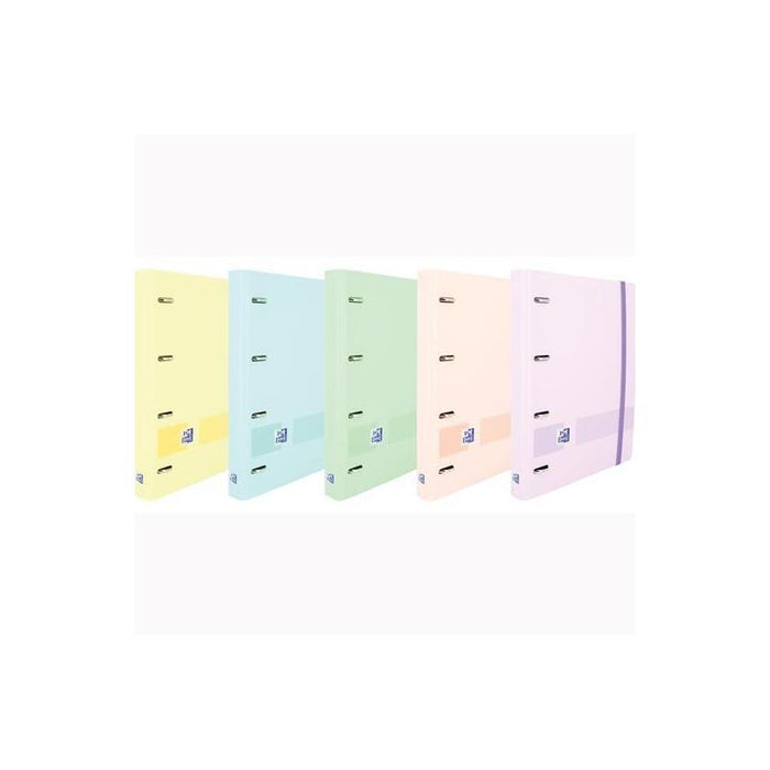 Pack De 10 Unidades Oxford Live & Go Carpeta 4 Anillas 35mm Europeanbinder A4+ Polyfoam C/Recambio 1 Línea C/Surtidos Pastel