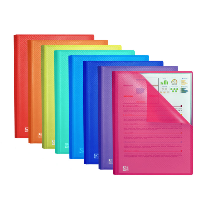 Pack De 10 Unidades Oxford Urban A4 Carpeta De Fundas Soldadas - Tapa De Plastico Translucido - 40 Fundas - Colores