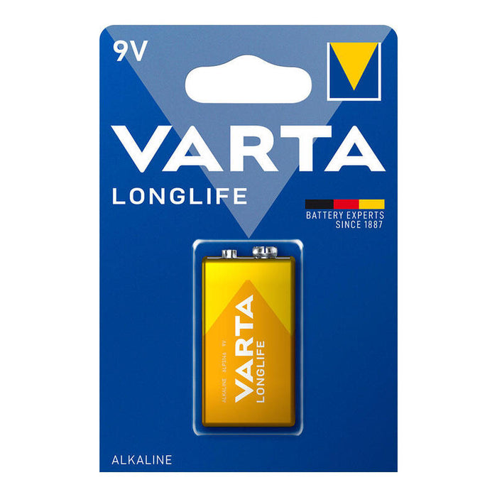 Pack De 10 Unidades - Pila Alcalina Varta 9v - 6lr61 Longlife (Blister 1 Unid.) 26,5x17,5x48,5mm