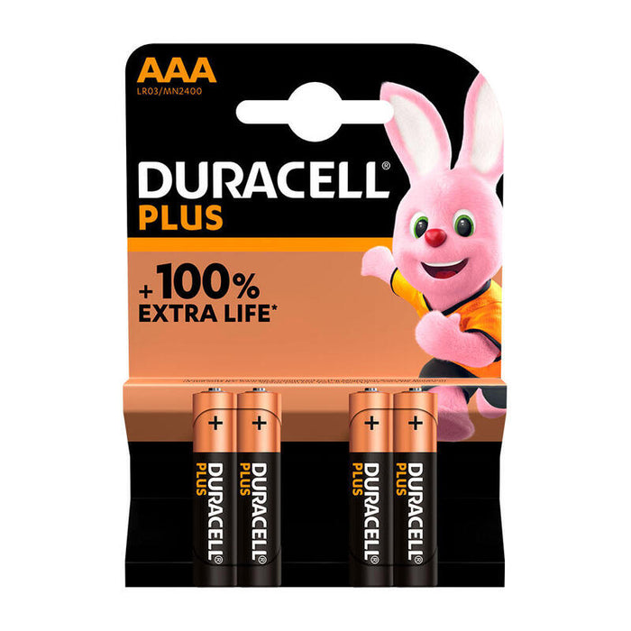 Pack De 10 Unidades - Pila Alkalina Duracell Plus Power Aaa - Lr03 1,5v (Blister 4 Unid.) Ø10,5x44,5mm