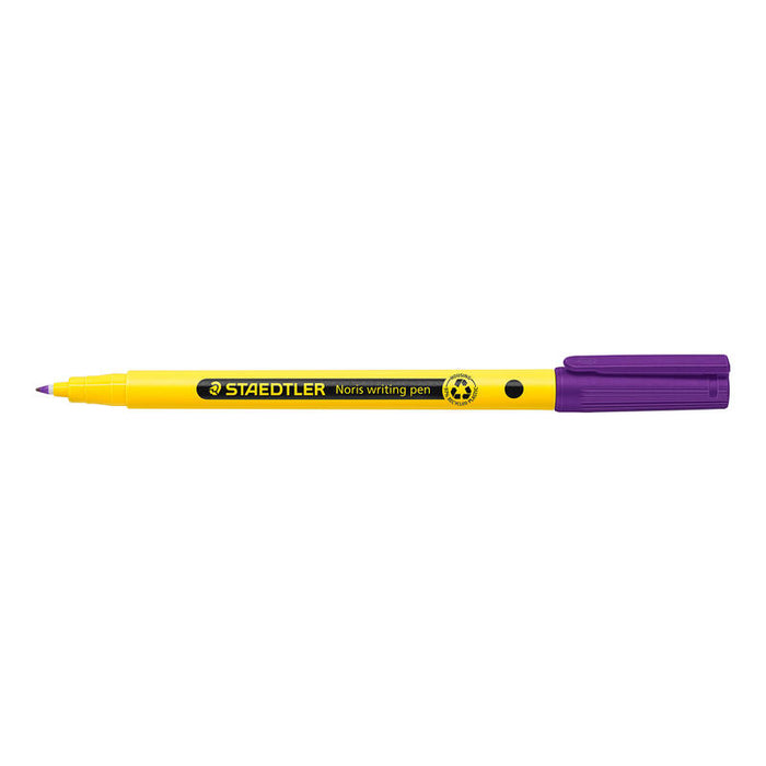 Pack De 10 Unidades Staedtler 307 Noris Writing Pen Rotulador De Punta Fina - Trazo 0.6mm Aprox - Tinta Base De Agua - Cuerpo Fabricado En Un 97% De Plastico Reciclado - Color Violeta