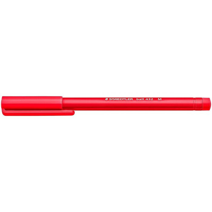 Pack De 10 Unidades Staedtler Ball 432 Boligrafo Punta De Bola - Punta 0.45mm - Tinta Indeleble - Color Rojo