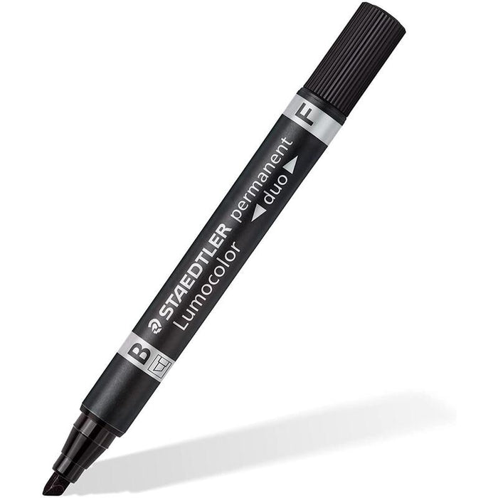Pack De 10 Unidades Staedtler Lumocolor 348 Rotulador Permanente De Doble Punta - Secado Rapido - Color Negro