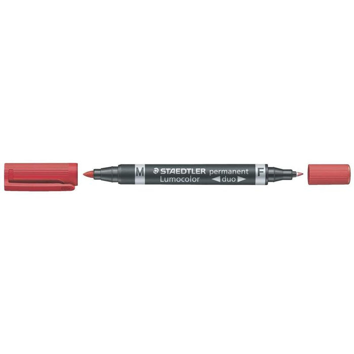 Pack De 10 Unidades Staedtler Lumocolor 348 Rotulador Permanente De Doble Punta - Secado Rapido - Color Rojo