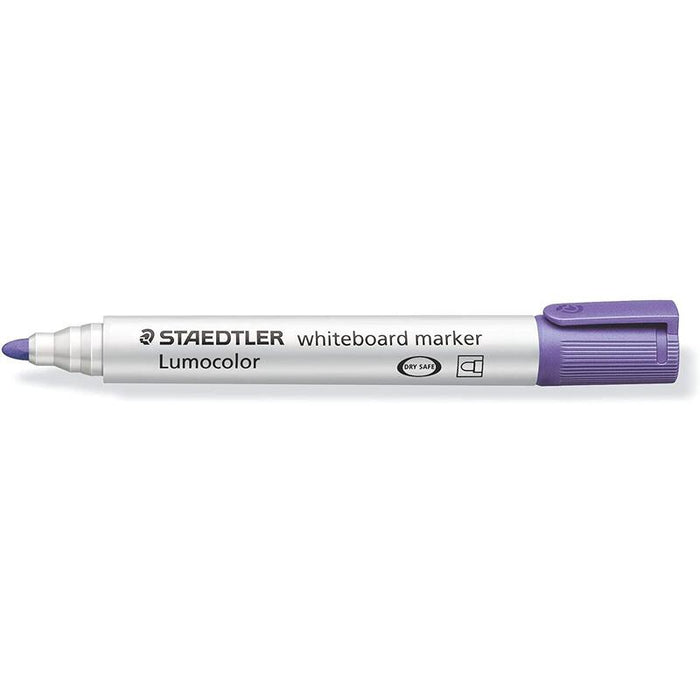 Pack De 10 Unidades Staedtler Lumocolor 351 Rotulador Para Pizarra Blanca - Punta Redonda - Trazo 2mm - Capuchon Con Clip - Color Violeta