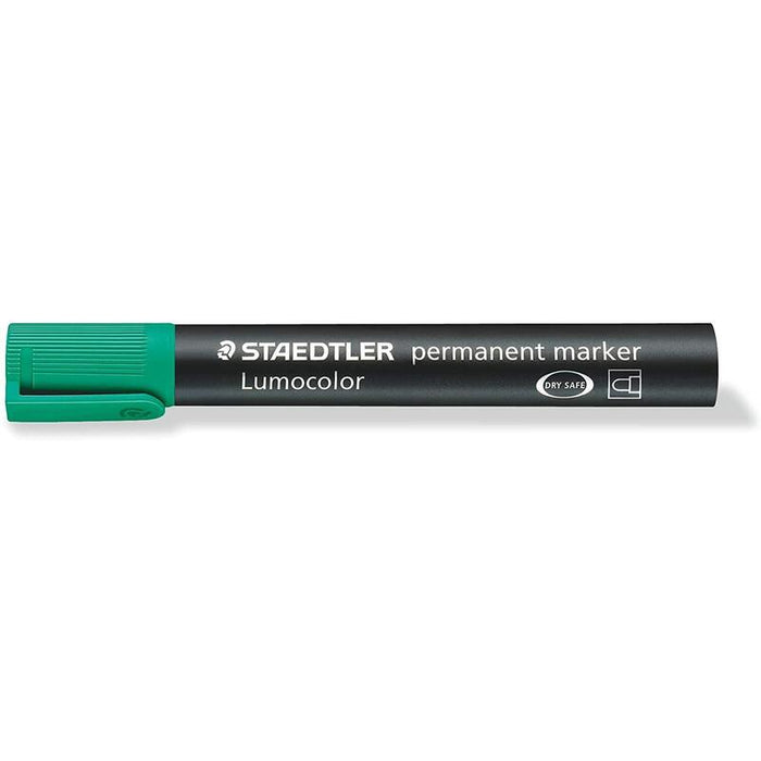 Pack De 10 Unidades Staedtler Lumocolor 352 Rotulador Permanente - Punta Redonda - Trazo 2mm Aprox - Capuchon Con Clip - Secado Rapido - Color Verde