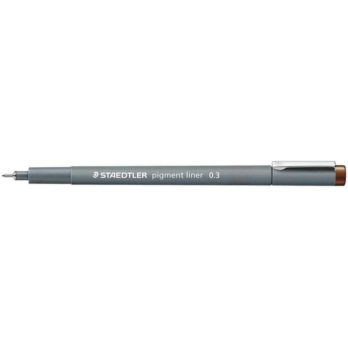 Pack De 10 Unidades Staedtler Pigment Liner 308 Rotulador Calibrado - Trazo 0.3mm - Secado Rapido - Color Marron