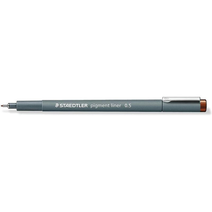 Pack De 10 Unidades Staedtler Pigment Liner 308 Rotulador Calibrado - Trazo 0.5mm - Secado Rapido - Color Marron