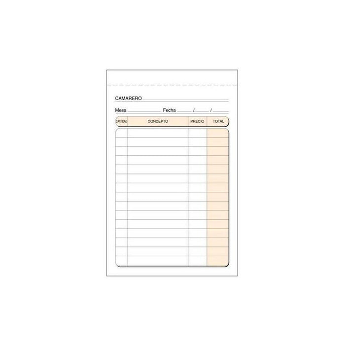 Pack De 10 Unidades Talonario Camareros Especial Bolsillo Natural Simple