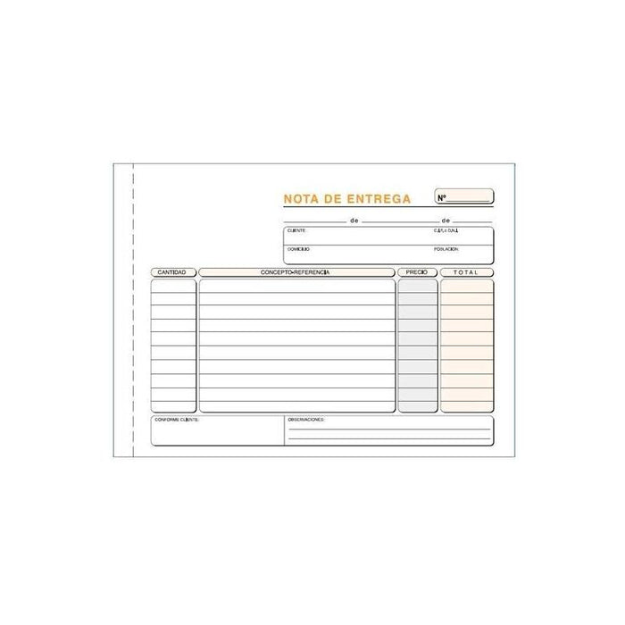 Pack De 10 Unidades Talonario Entregas Cuarto Apaisado Duplicado Autocopia