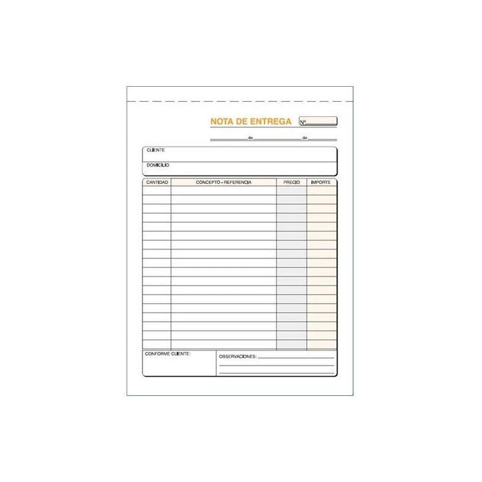 Pack De 10 Unidades Talonario Entregas Cuarto Natural