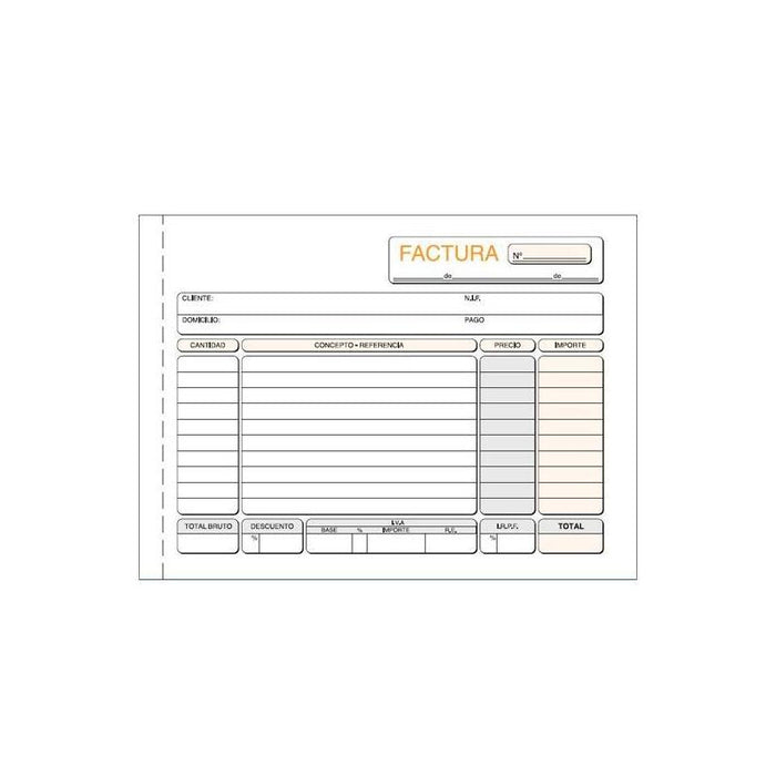 Pack De 10 Unidades Talonario Facturas Cuarto Apaisado Duplicado Autocopia