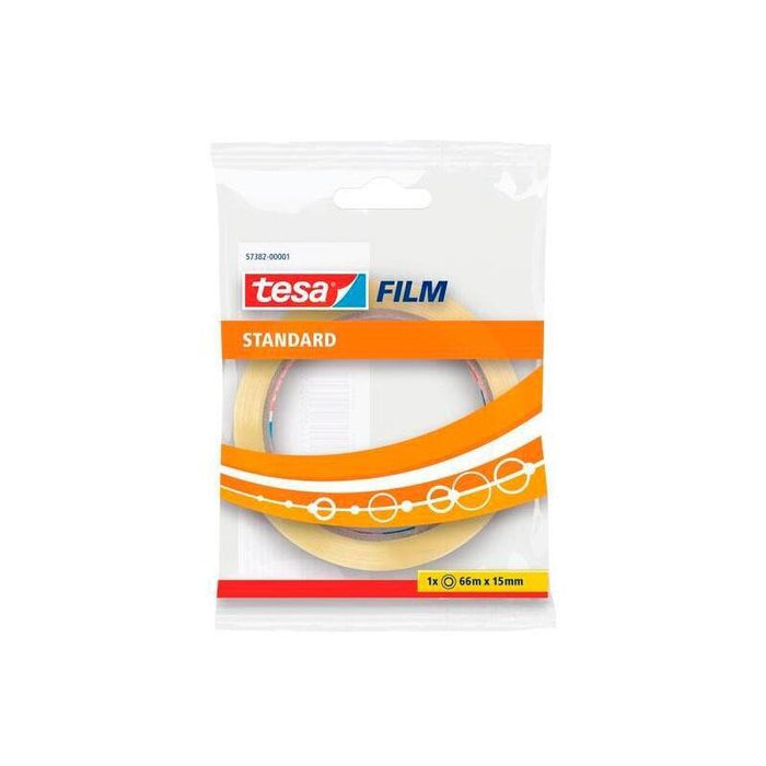 Pack De 10 Unidades Tesa Film Cinta Adhesiva Transparente Standard 15mm X 66m En Bolsita