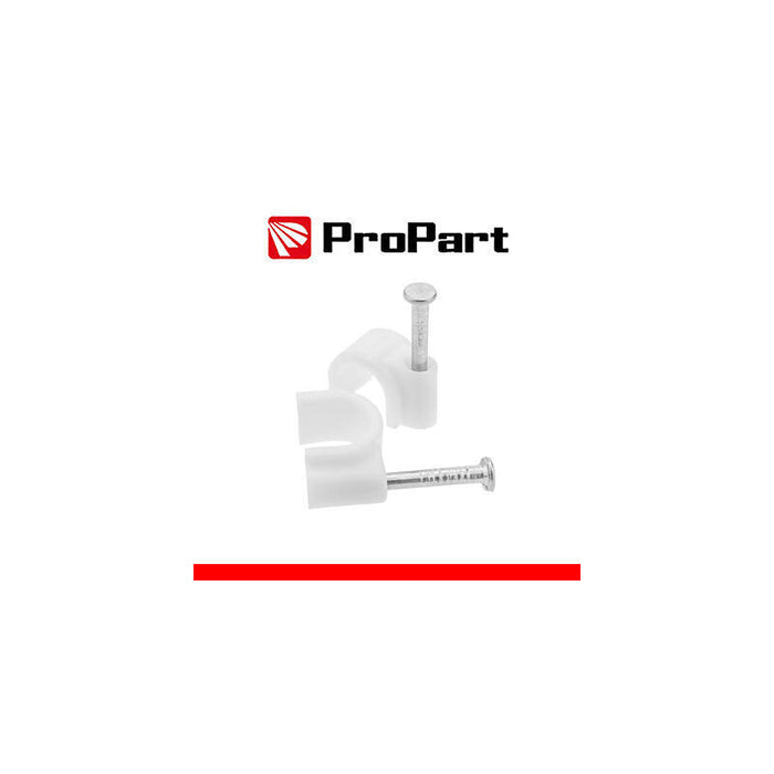 Pack De 100 Unidades Clavijas Con Abrazadera De Cable Redonda 6mm Blanco 100pcs