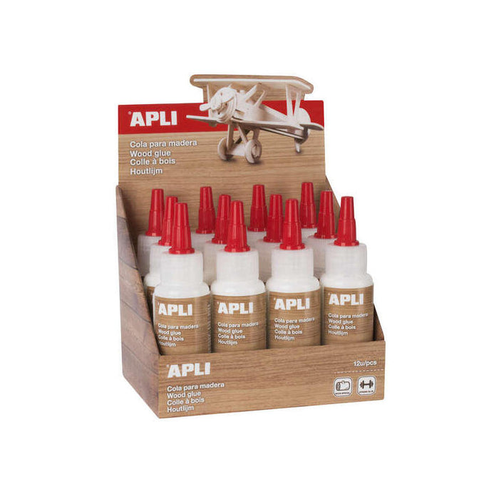 Pack De 12 Unidades Apli Bote De Cola Para Madera 80ml - Aplicador De Precision Incluido - Gran Poder De Adhesion -