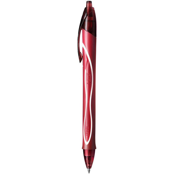 Pack De 12 Unidades Bic Gel-Ocity Quick Dry Boligrafo De Gel Retractil - Punta Media De 0.7 Mm - Tinta De Gel - Anti-Manchas - Secado Ultra Rapido - Color Rojo