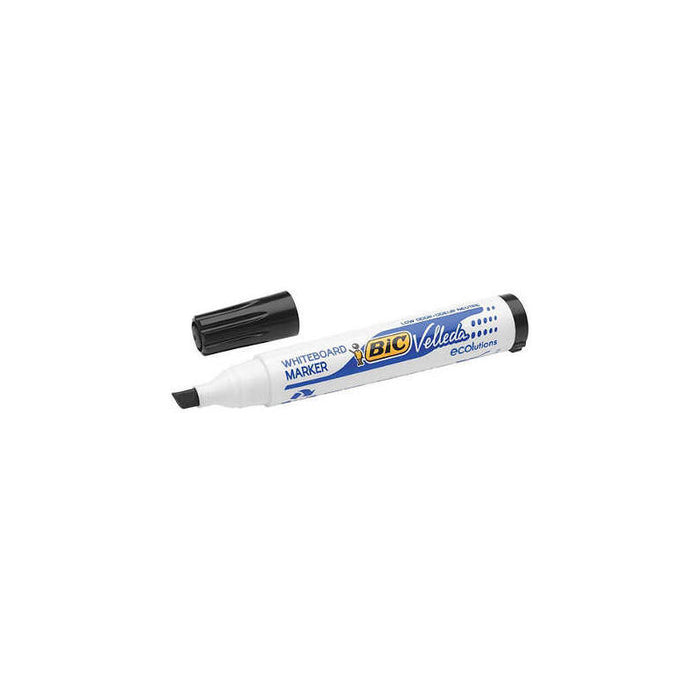 Pack De 12 Unidades Bic Velleda 1751 Ecolutions Marcadores Para Pizarra - Punta Biselada - Trazo Entre 3mm Y 5.5mm -