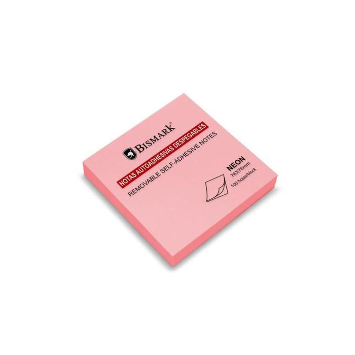 Pack De 12 Unidades Bismark Bloc De 100 Notas Adhesivas 76x76mm - Rosa Neon