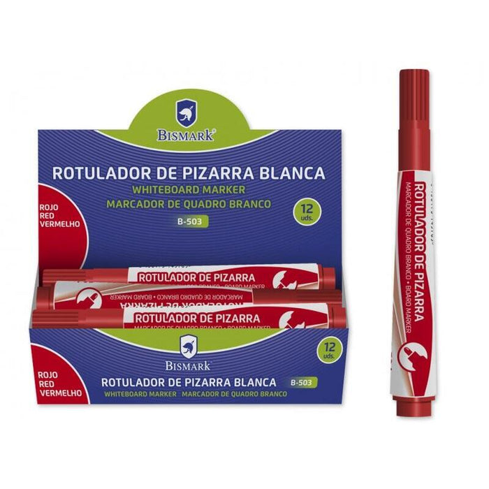 Pack De 12 Unidades Bismark Rotulador Para Pizarra - Tinta A Base De Alcohol - Punta Media De Fibra Acrilica - Punta