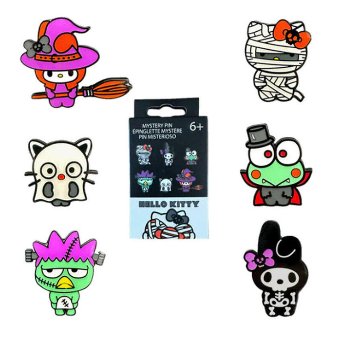 Pack De 12 Unidades - Blind Box Enamel Pin Hello Kitty Halloween Sanrio Loungefly Surtido
