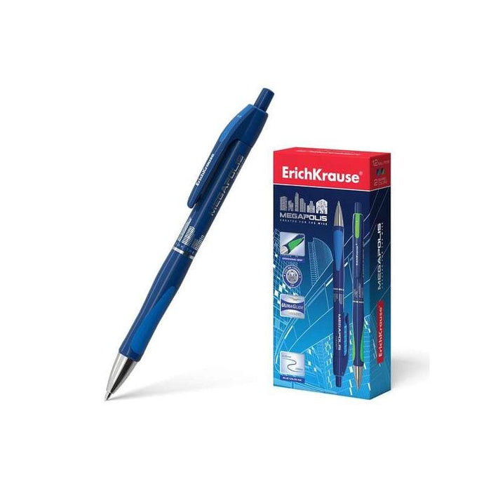 Pack De 12 Unidades Erichkrause Boligrafo Automatico Megapolis Concept - Cuerpo Satinado Redondo - Zona De Agarre