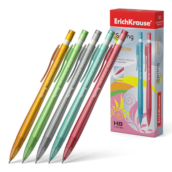 Pack De 12 Unidades Erichkrause Portaminas Spring 0.7 Mm - Color Negro