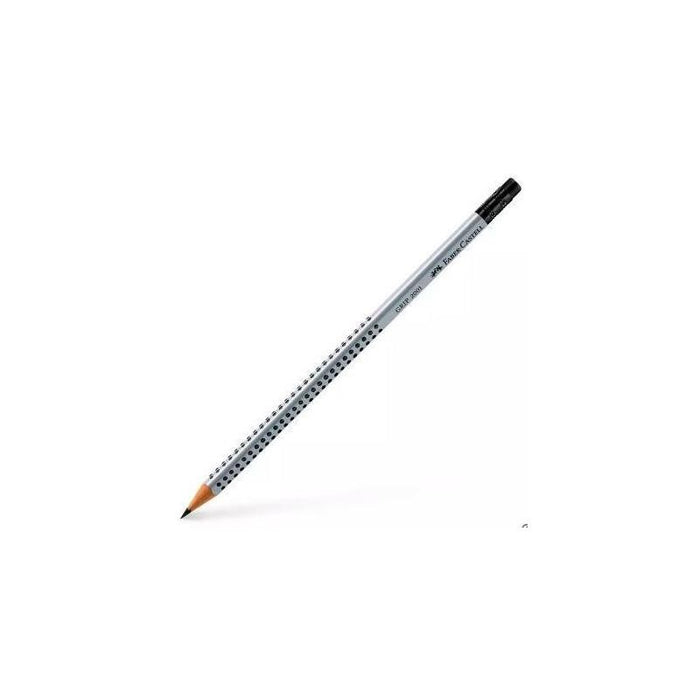 Pack De 12 Unidades Faber Castell Lápiz Grip Ecológico C/ Goma De Borrar Mod. 2001 Hb Gris