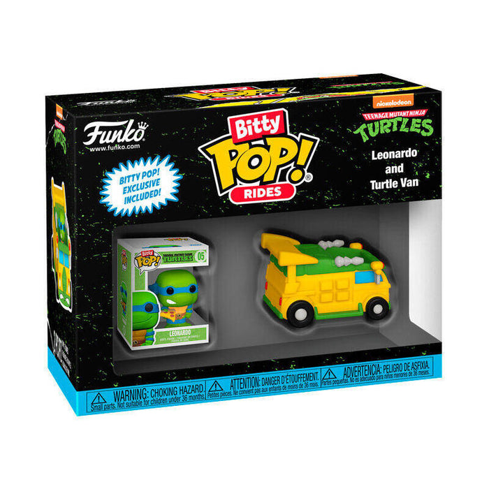 Pack De 12 Unidades - Figura Bitty Pop Ride Tortugas Ninja Leonardo And Turtle Van