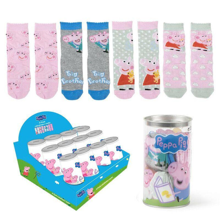 Pack De 12 Unidades - Hucha 4 Pares Calcetines Peppa Pig