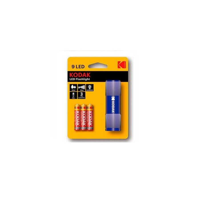 Pack De 12 Unidades Kodak Linterna Compacta 9-Led 3xaaa Ehd Azul 12 Uds