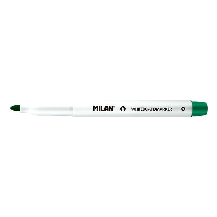 Pack De 12 Unidades Milan Rotuladores Para Pizarra Blanca Con Punta Redonda - Punta 3.7 Mm - Tinta A Base De Alcohol - Borrable En Seco - Color Verde