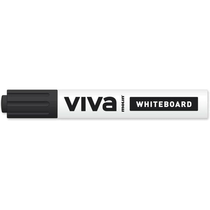 Pack De 12 Unidades Molin Viva Rotulador Para Pizarra Blanca - Punta Redonda De Fibra Sintetica - Trazo 3mm - Tinta Con