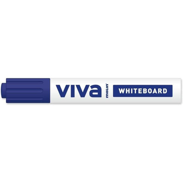 Pack De 12 Unidades Molin Viva Rotulador Para Pizarra Blanca - Punta Redonda De Fibra Sintetica - Trazo 3mm - Tinta Con