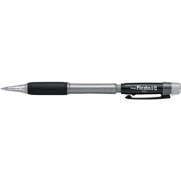 Pack De 12 Unidades Pentel Fiesta Ii Portaminas Hb 0.7mm Con Goma - Incluye 2 Recargas - Grip De Goma - Diseño