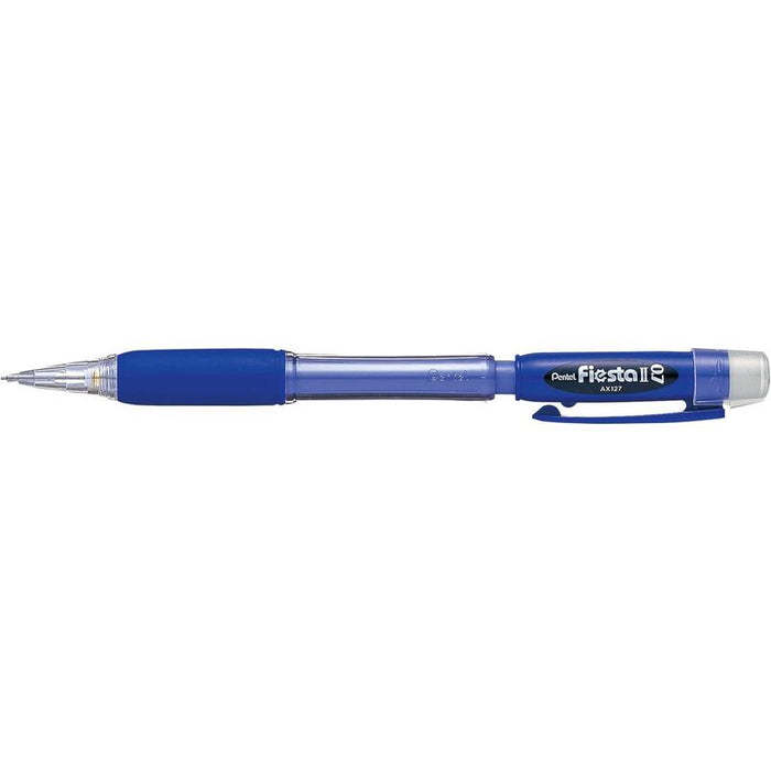 Pack De 12 Unidades Pentel Fiesta Ii Portaminas Hb 0.7mm Con Goma - Incluye 2 Recargas - Grip De Goma - Diseño