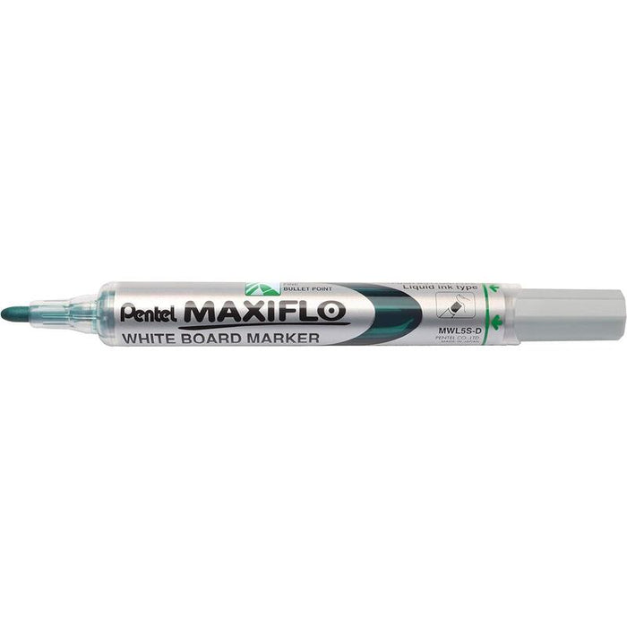 Pack De 12 Unidades Pentel Maxiflo Rotulador Para Pizarra Blanca - Punta De Bala - Ancho De Linea 2mm - Regulacion Del