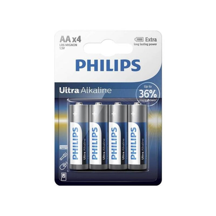 Pack De 12 Unidades Philips Ultra Alkaline Pila Aa Lr6 Blister*4 12 Uds