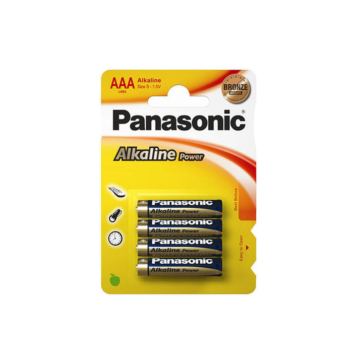 Pack De 12 Unidades - Pila Alkalina Panasonic Bronze Aaa - Lr03 1,5v (Blister 4 Unid.) Ø10,5x44,5mm