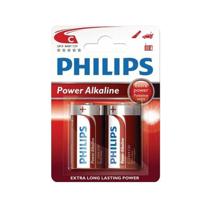 Pack De 12 Unidades - Pila Alkalina Philips C - Lr14 1,5v (Blister 2 Unid.) Ø26,2x50mm