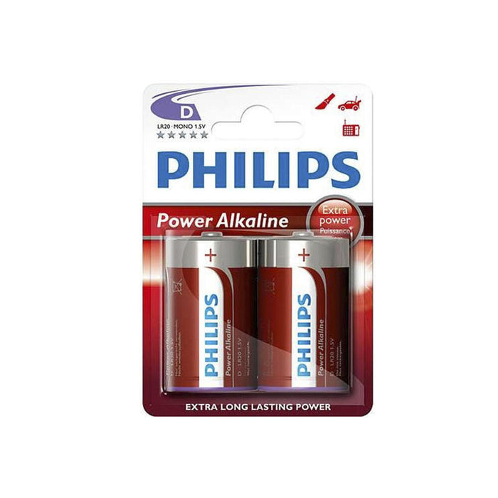 Pack De 12 Unidades - Pila Alkalina Phillips D - Lr20 1,5v (Blister 2 Unid.) Ø34,2x61,5mm
