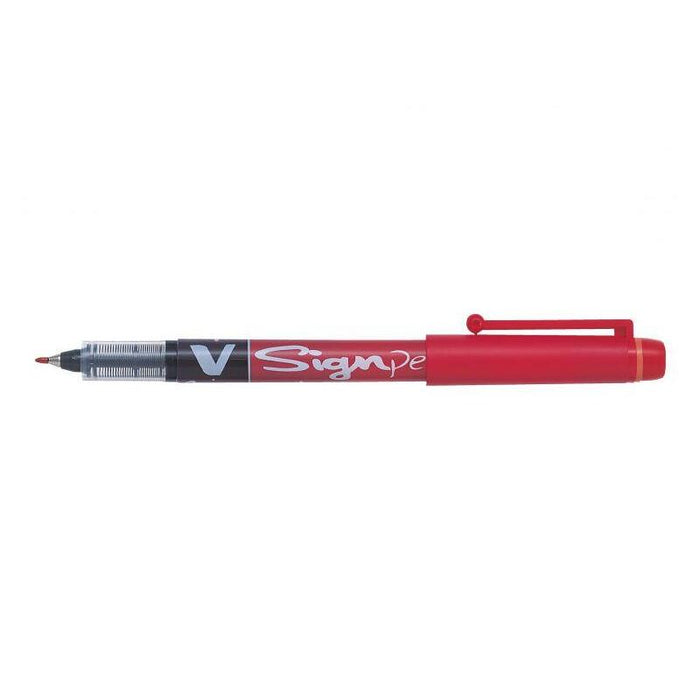 Pack De 12 Unidades Pilot Rotulador De Punta Fina V-Sign Pen - Punta Fina De 2mm - Trazo De 0.6mm - Color Rojo