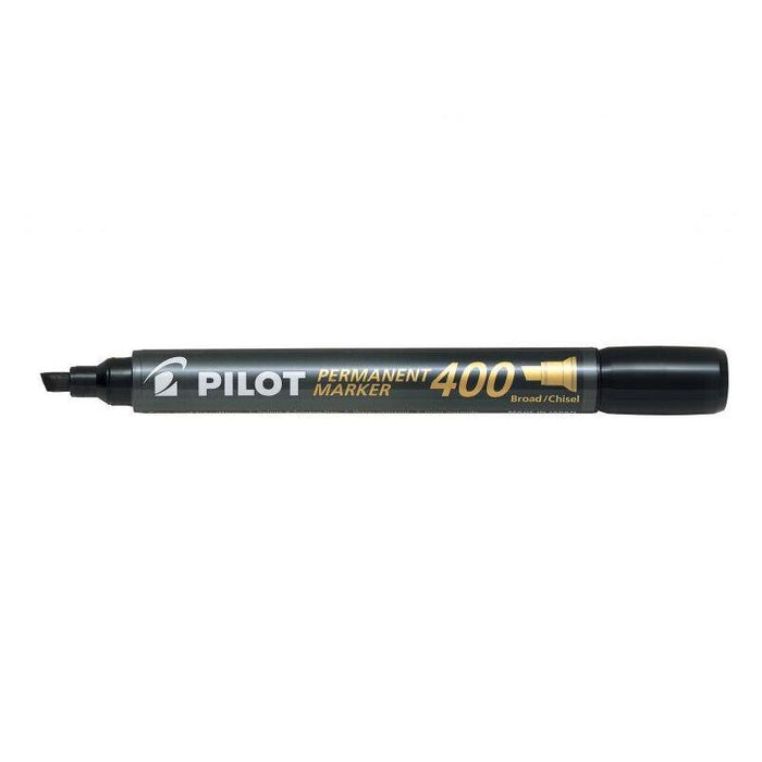 Pack De 12 Unidades Pilot Rotulador Permanente 400 - Punta Biselada 4,5mm - Trazo 4mm - Color Negro